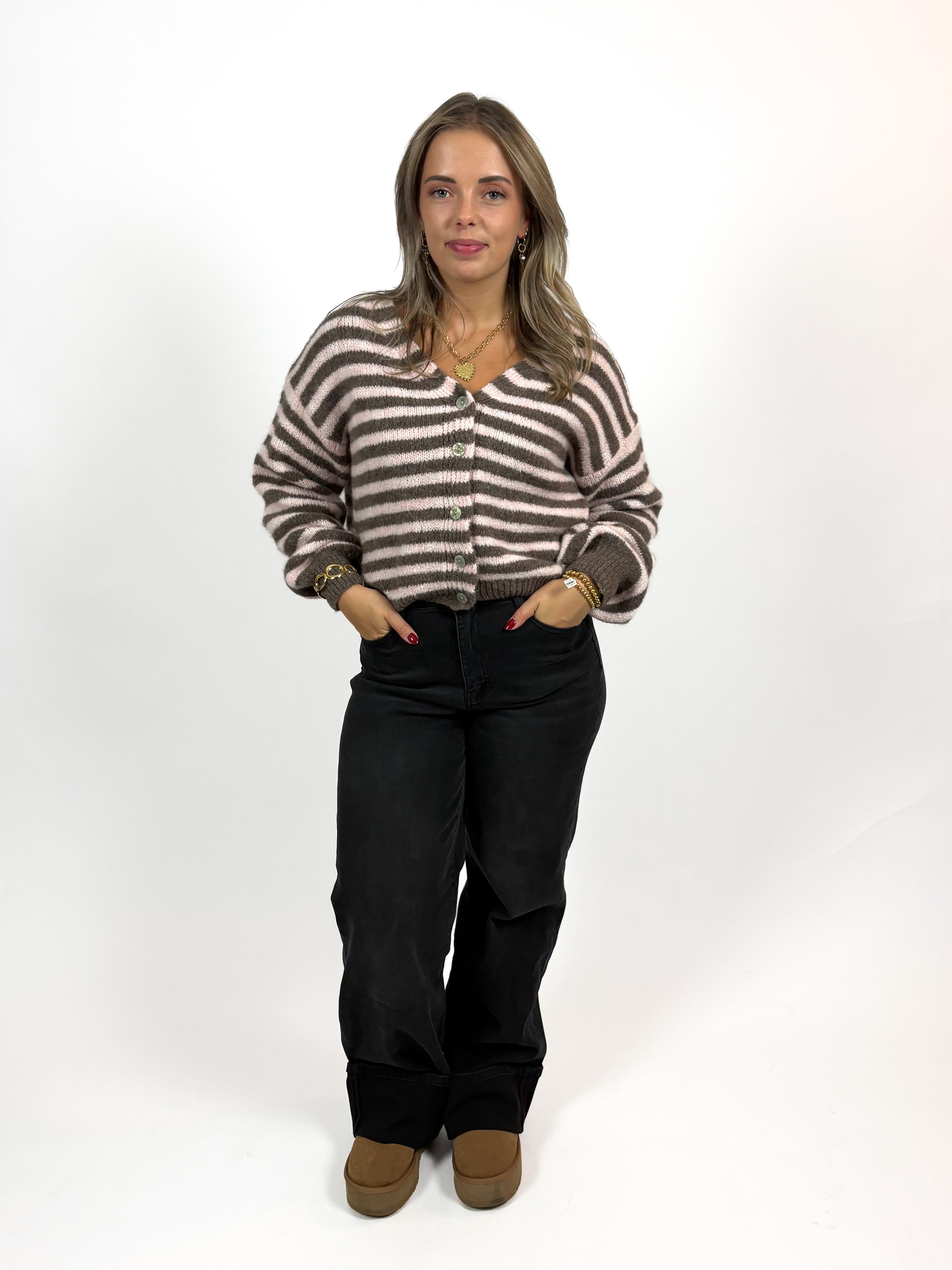 Kitty stripe cardigan