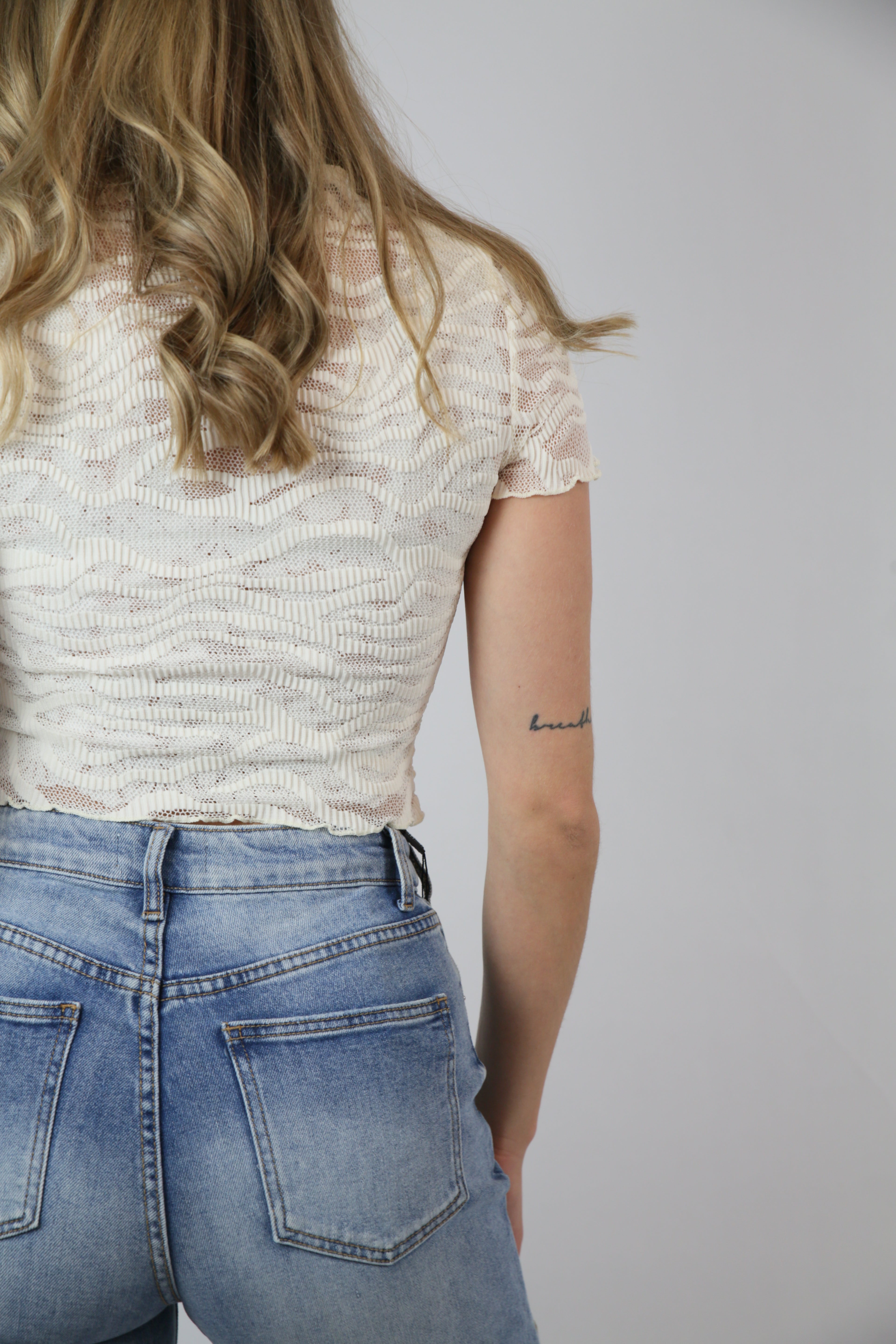 Zebra top beige