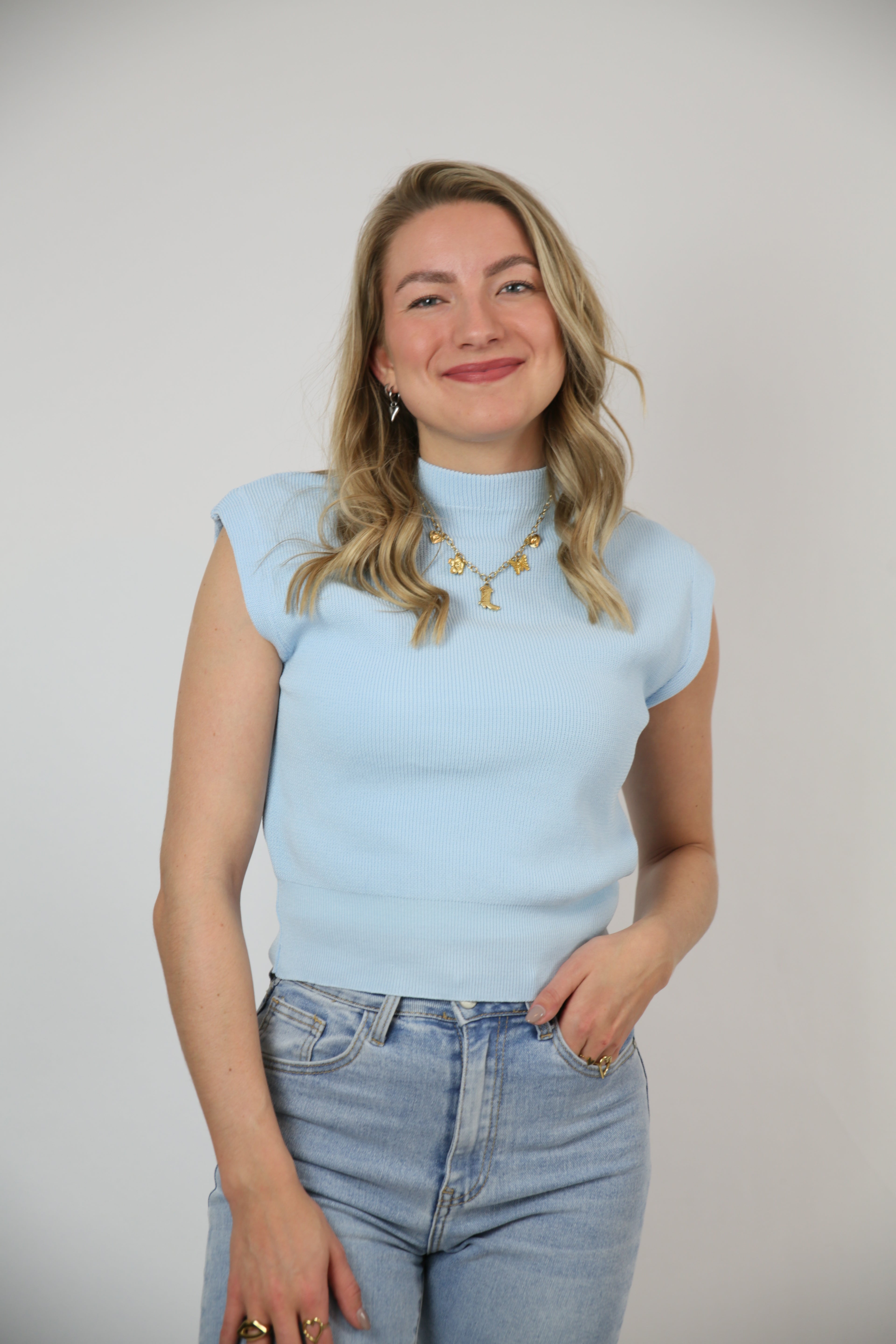 Saar top blauw