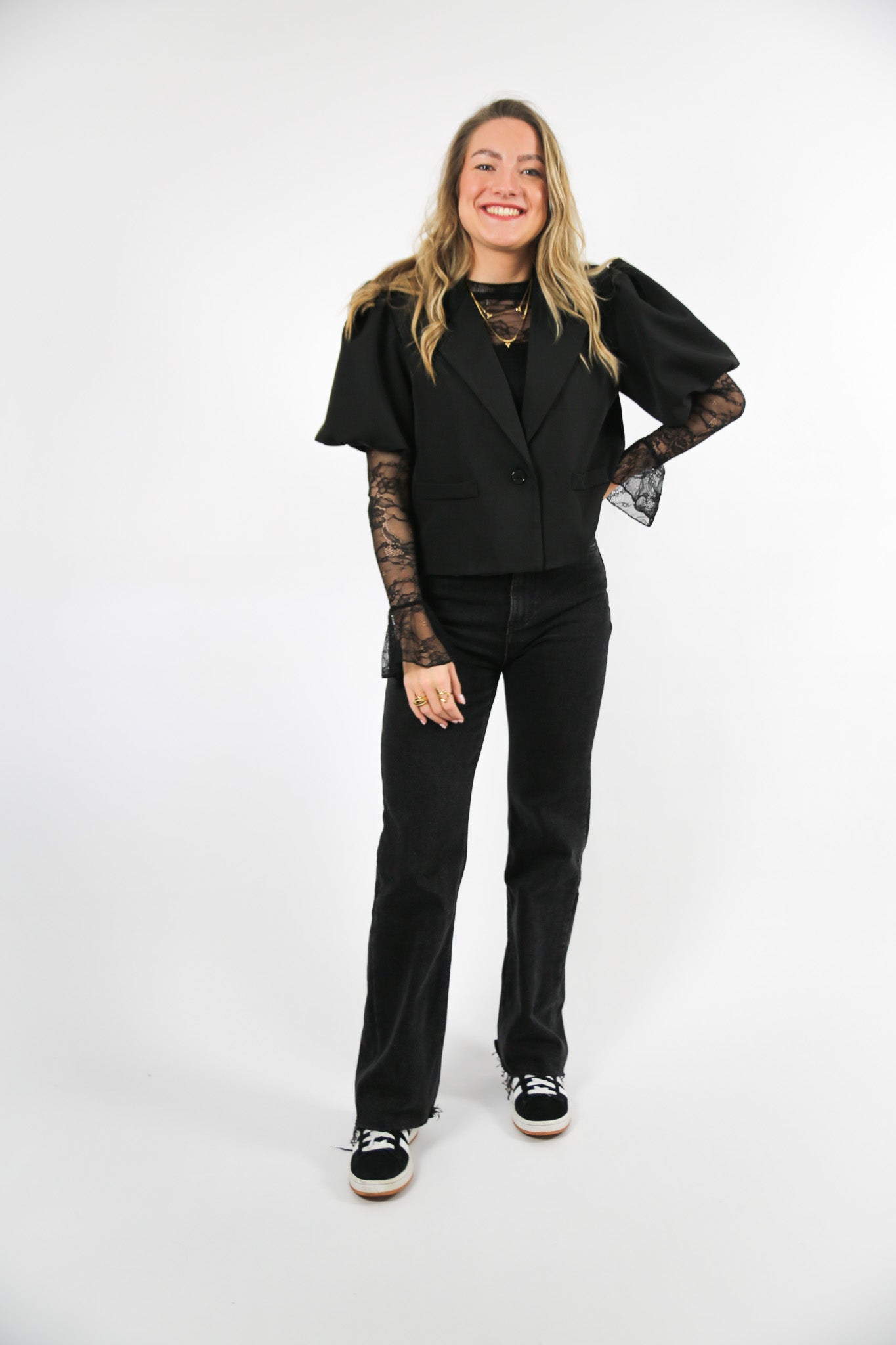 Puff blazer zwart