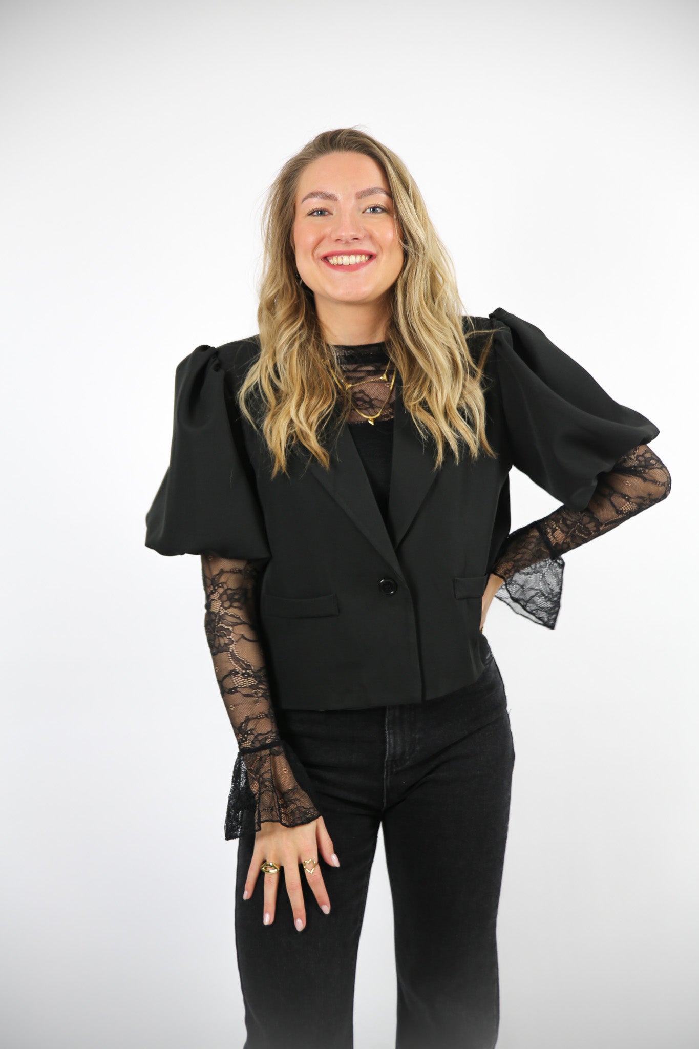Puff blazer zwart