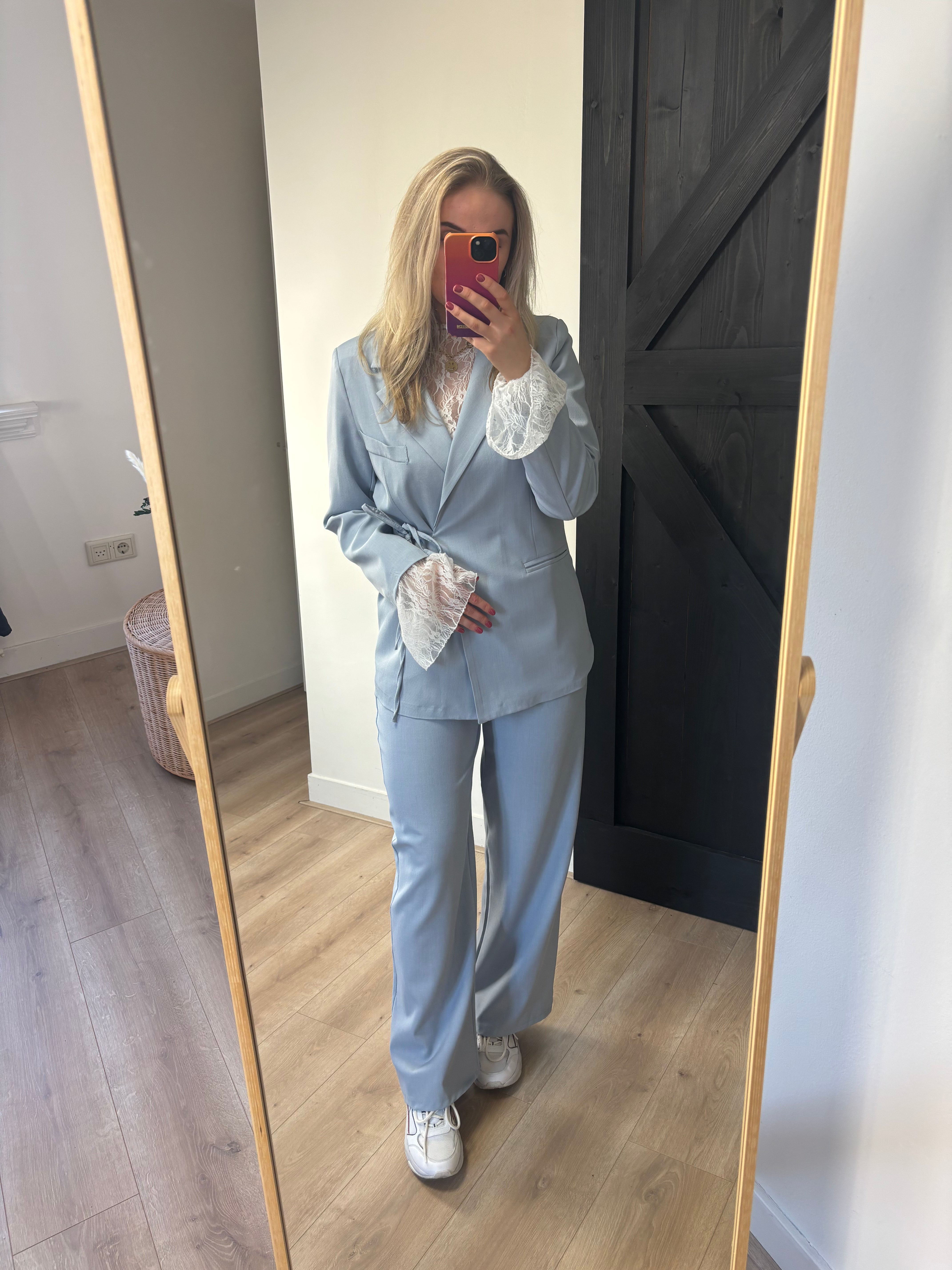 Wrapped suit blue