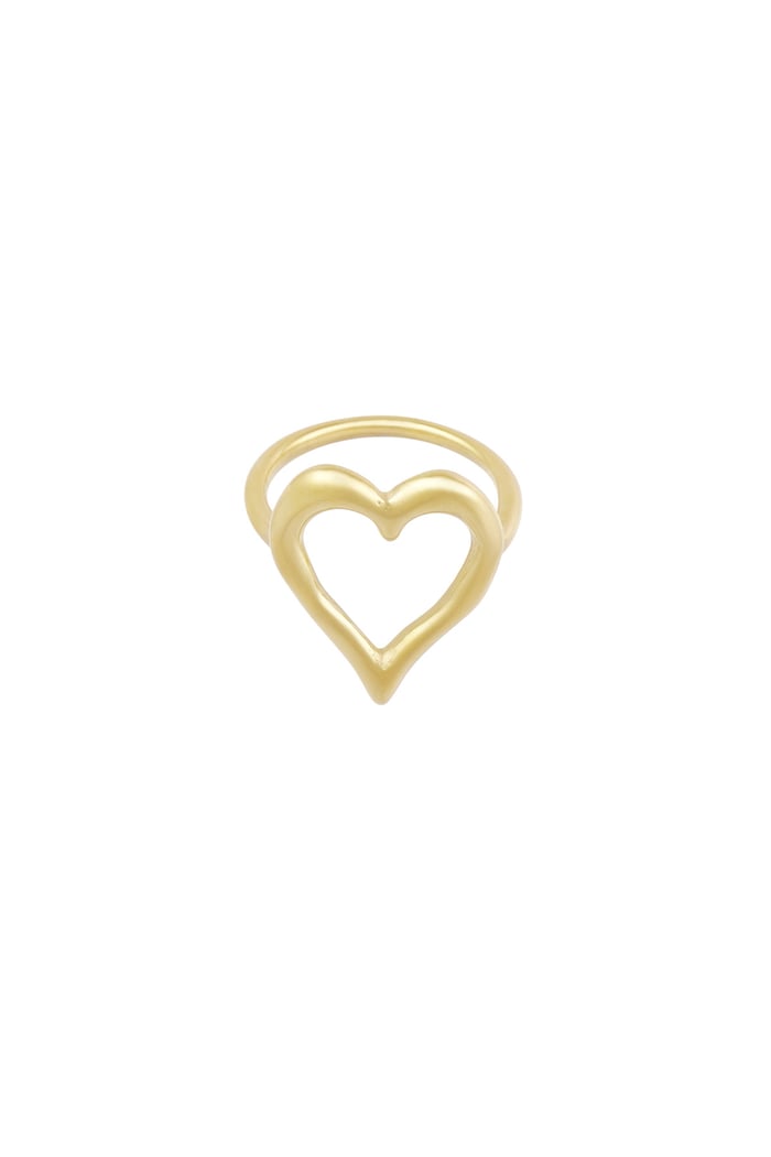 Structured heart ring goud