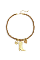 Polyester pendant Necklace boots