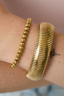 Sold bead bracelet goud