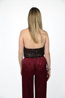 Kyra glitter top bordeaux