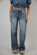 Cross waist jeans