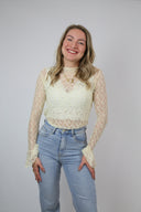 Nikki lace top butter yellow