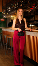 Silk pantalon bordeaux