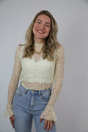 Nikki lace top butter yellow