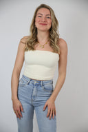 Tara tube top off white