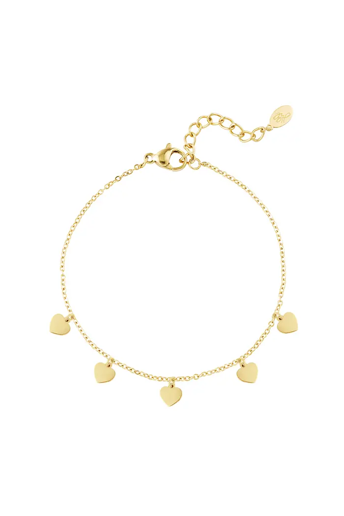Heart shaped bracelet goud