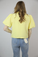 Puff crop blazer geel