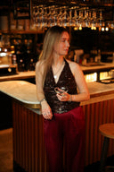 Kyra glitter top bordeaux