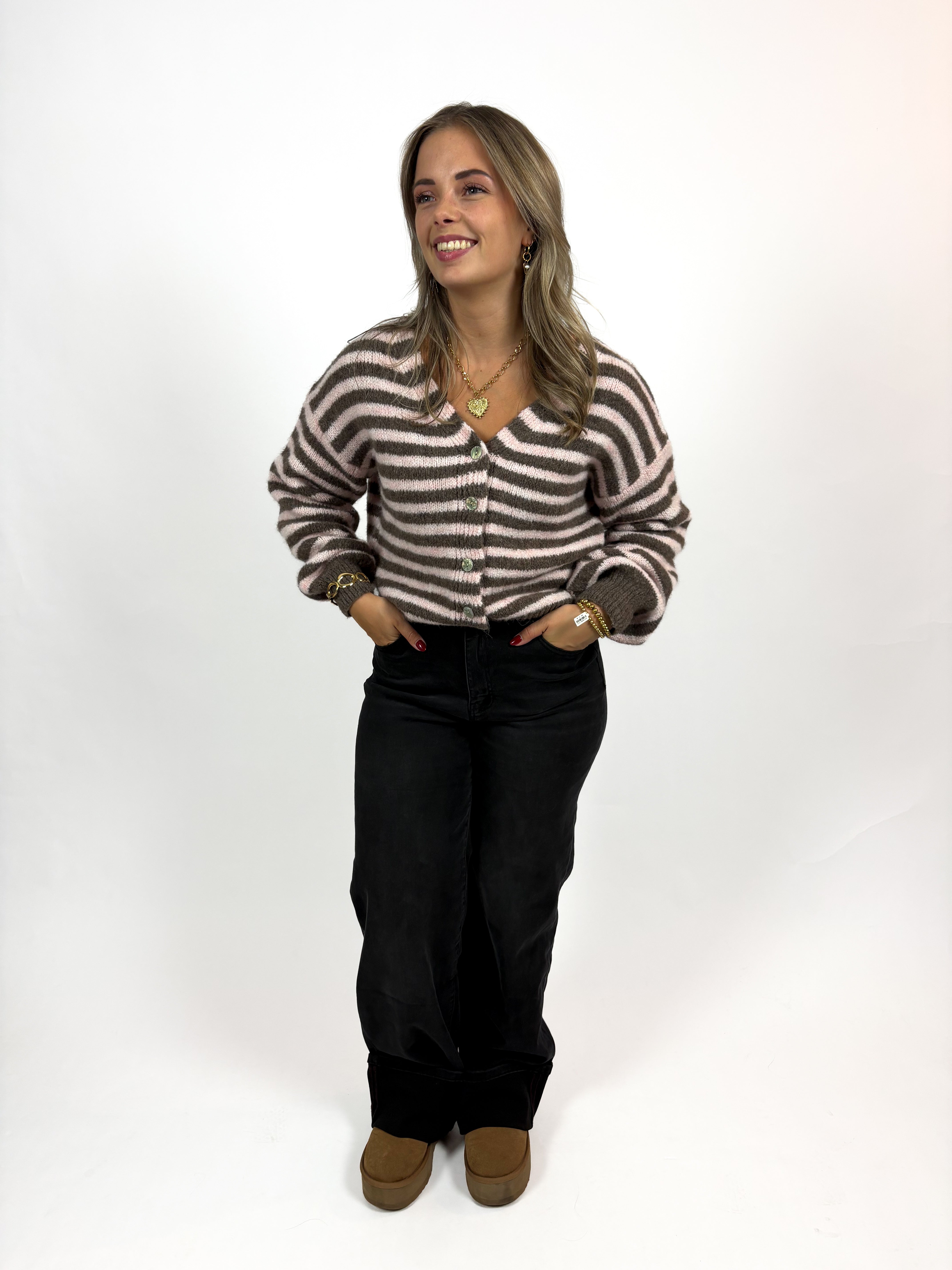 Kitty stripe cardigan