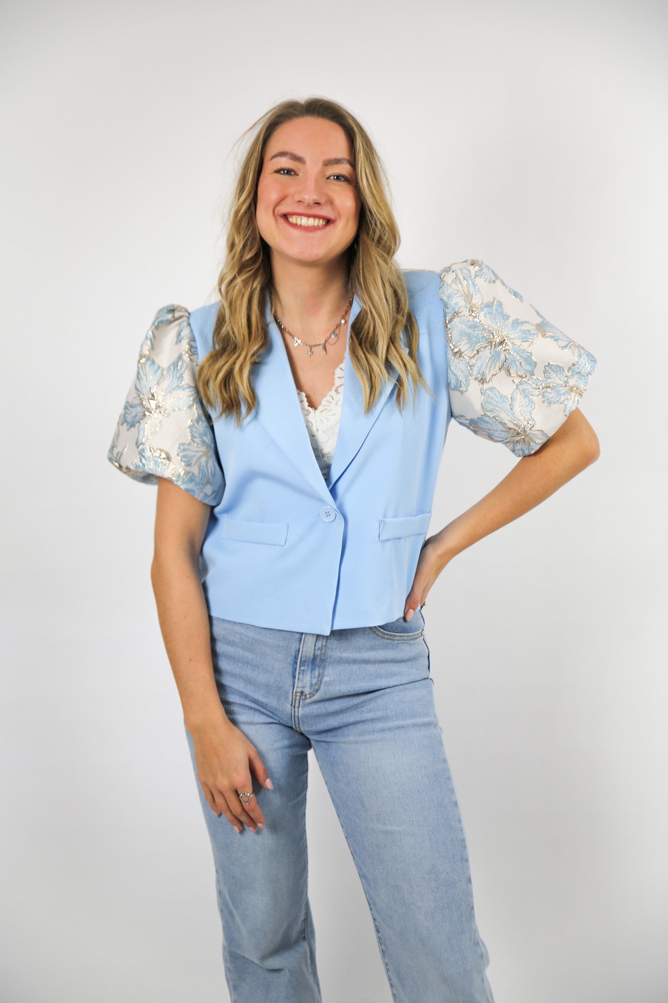 Puff blazer blauw