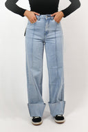 Amy stripe straight leg jeans