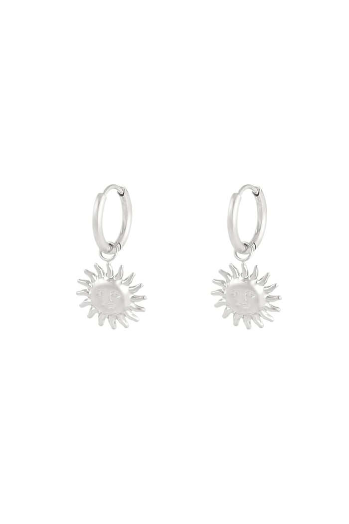 Earrings shimmering sun zilver