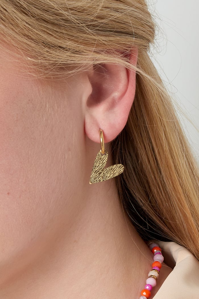 Big love earrings goud