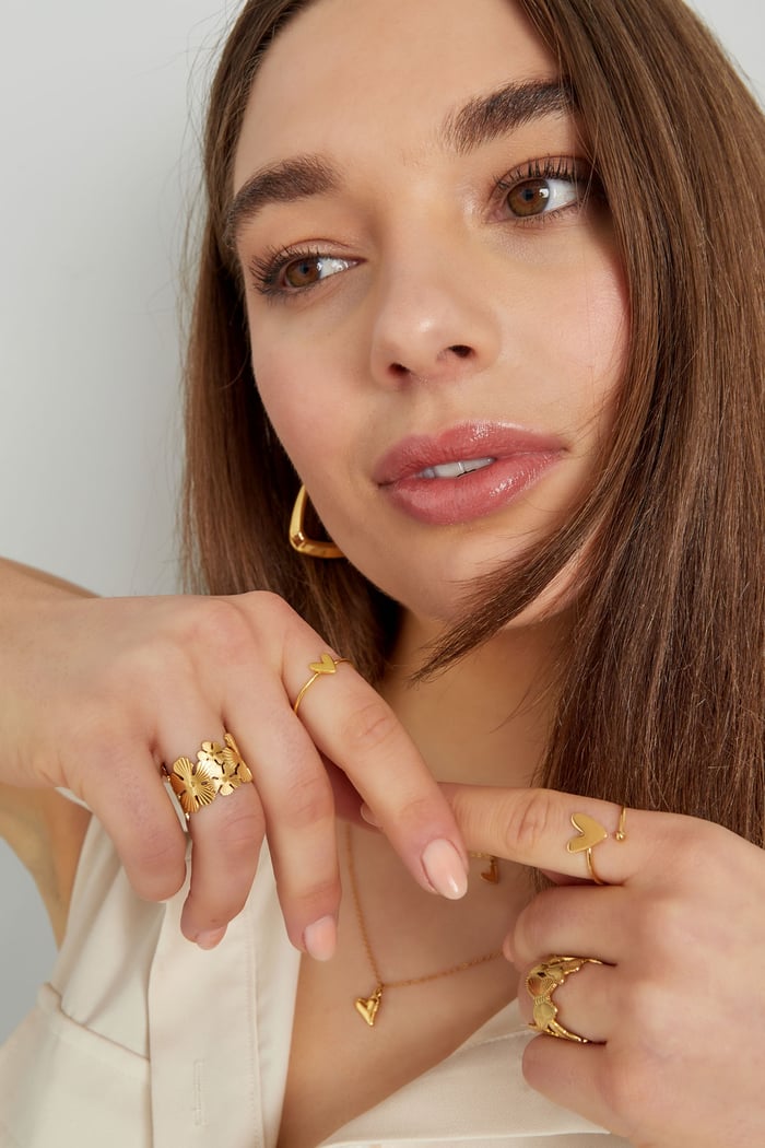 Simple love ring goud