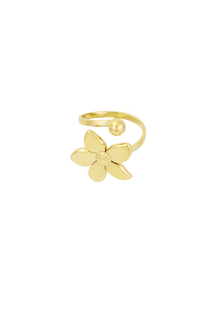 Flower dot ring goud
