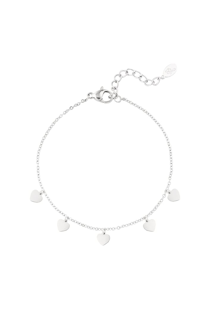 Heart shaped bracelet zilver