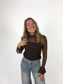 Nikki Lace top bruin