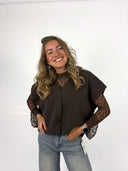 Nikki Lace top bruin