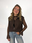 Nikki Lace top bruin